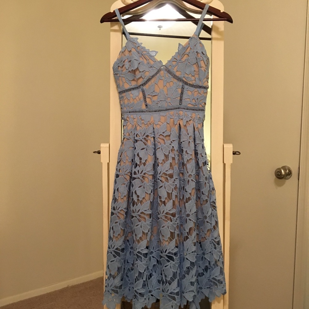 Lace blue dress